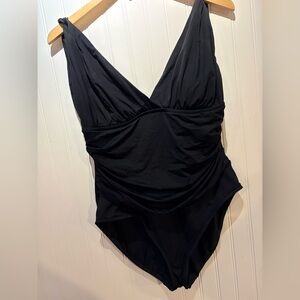 ANA size 16 Elegant Black One-Piece Swimsuit EUC